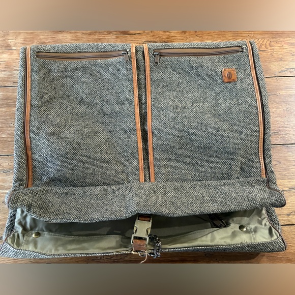 RARE VTG 40-60’s Hartmann Tweed Garment Bag with Leather accents. - Picture 1 of 12